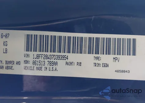 2007 Jeep Patriot Sport z USA, uszkodzony, nr VIN 1J8FF28W37D393954